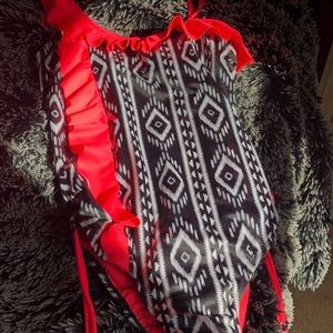 Super cute kids Black/Pink one piece bathing suit